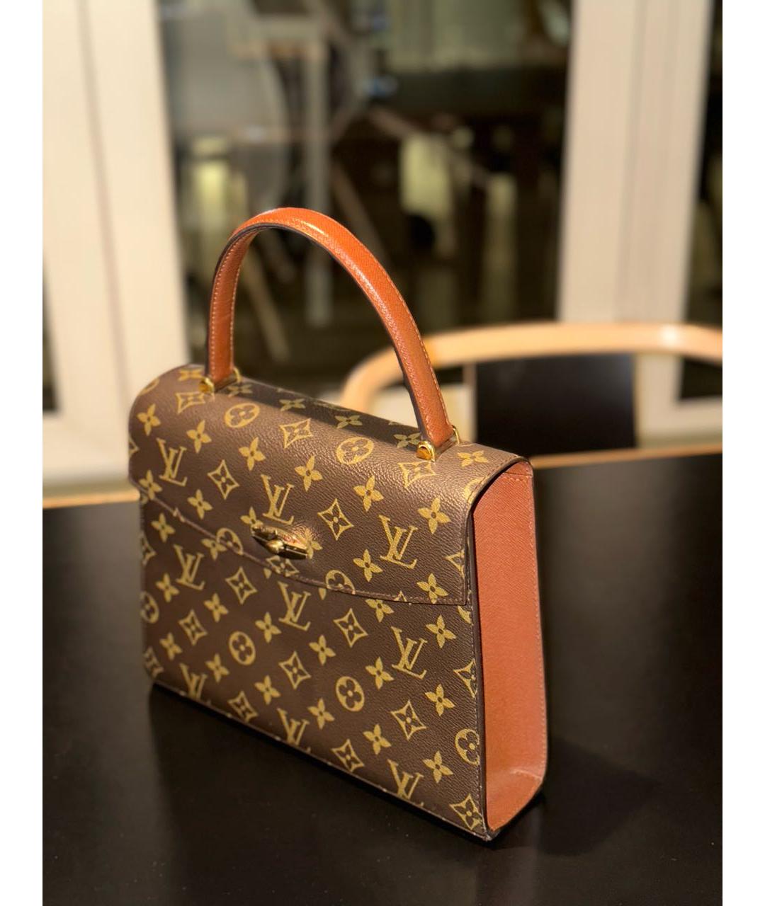 LOUIS VUITTON Коричневая кожаная сумка тоут, фото 2
