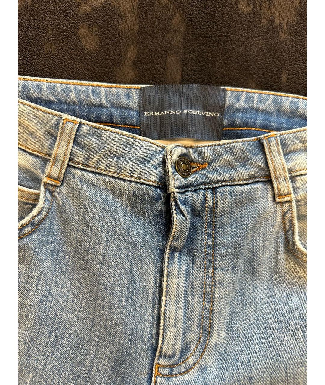 ERMANNO SCERVINO Голубые прямые джинсы, фото 4