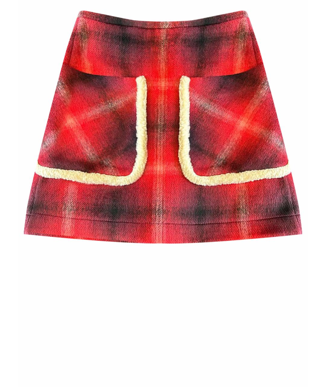 NO. 21 Красная шелковая юбка мини, фото 1