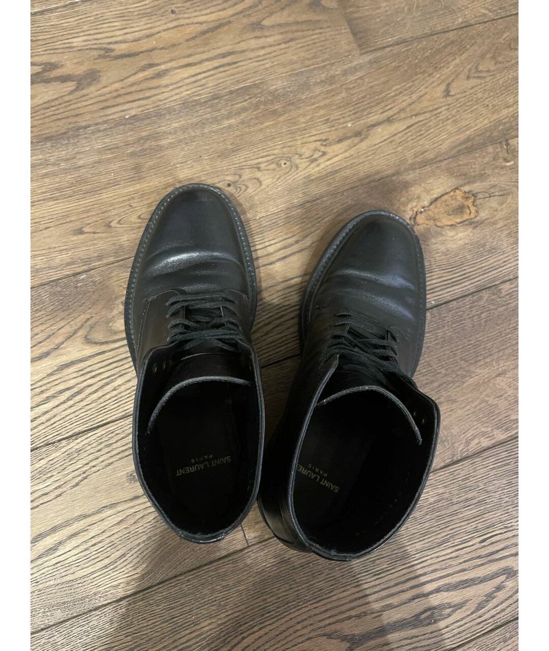 SAINT LAURENT Черные кожаные ботинки, фото 3