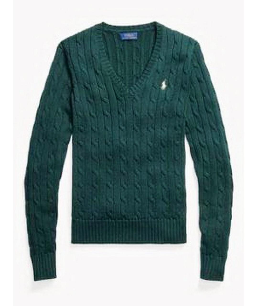 POLO RALPH LAUREN Зеленый хлопковый джемпер / свитер, фото 6
