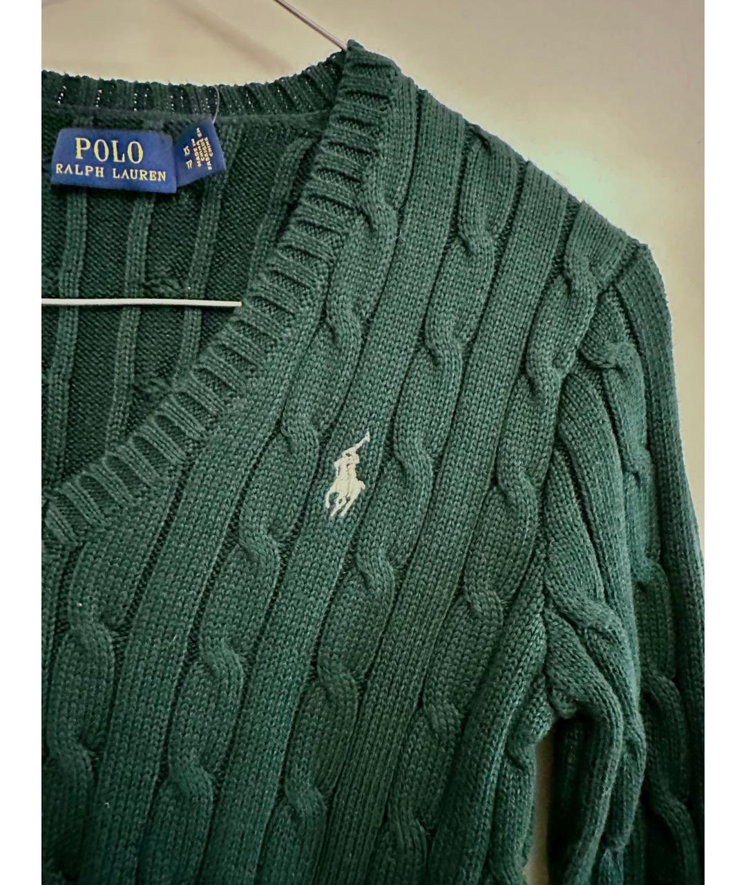 POLO RALPH LAUREN Зеленый хлопковый джемпер / свитер, фото 5