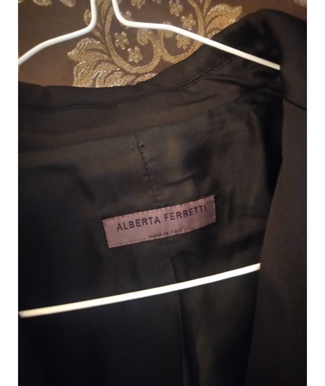 ALBERTA FERRETTI Черный шелковый костюм с брюками, фото 5