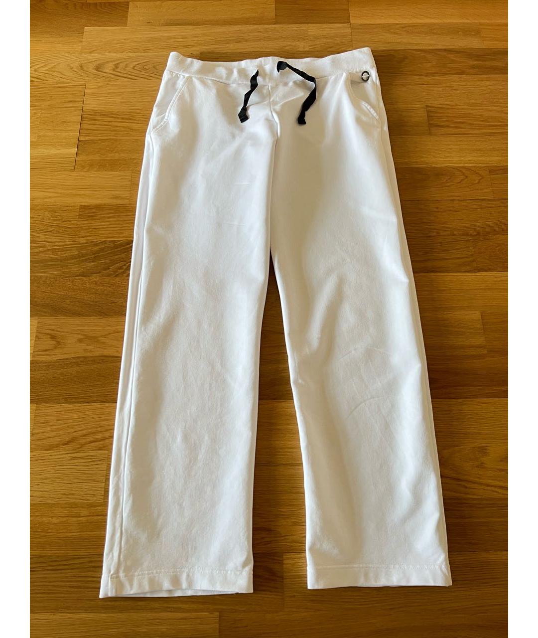 ICEBERG Белые хлопко-эластановые прямые брюки, фото 8
