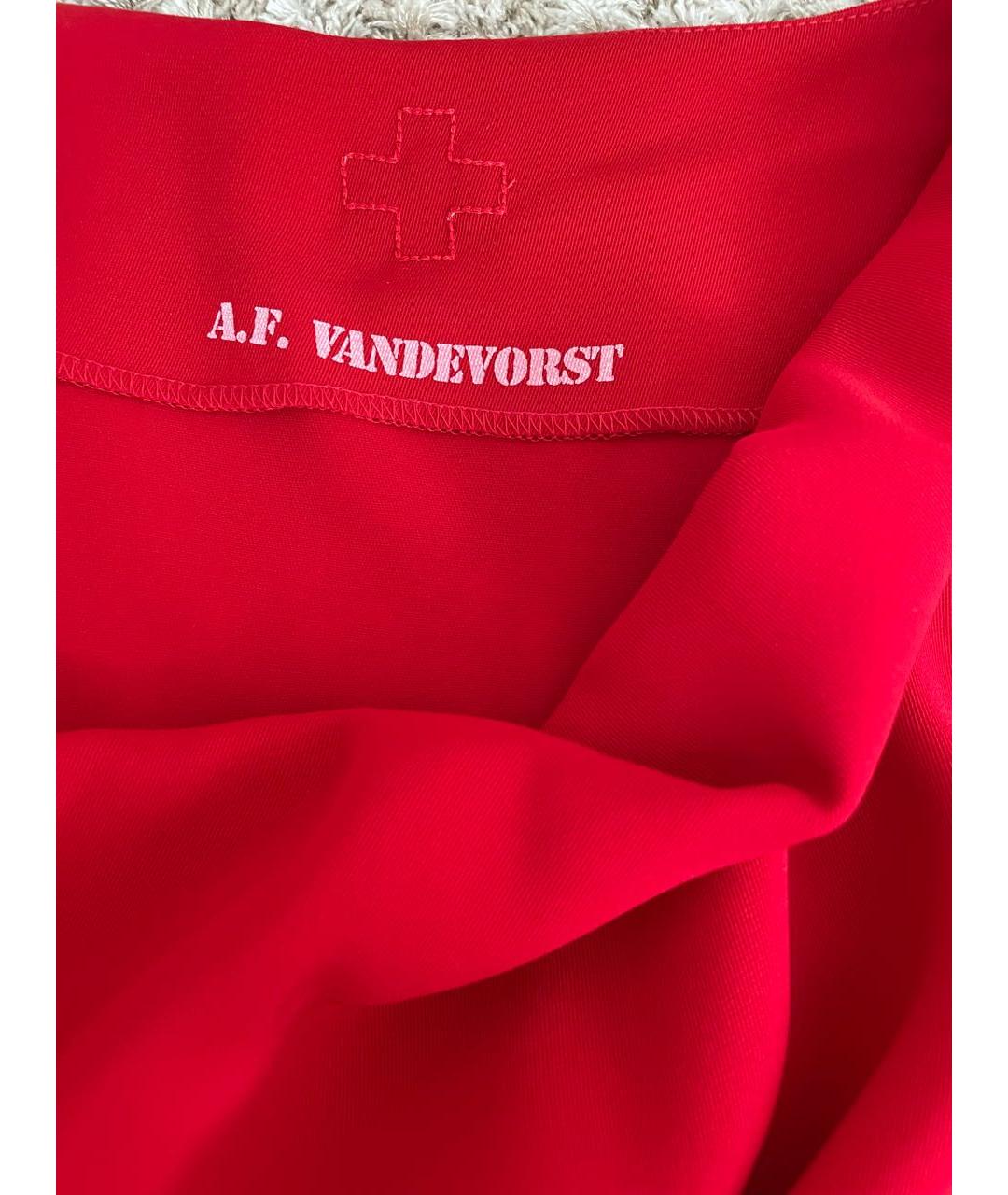A.F.VANDEVORST Красное полиэстеровое коктейльное платье, фото 3