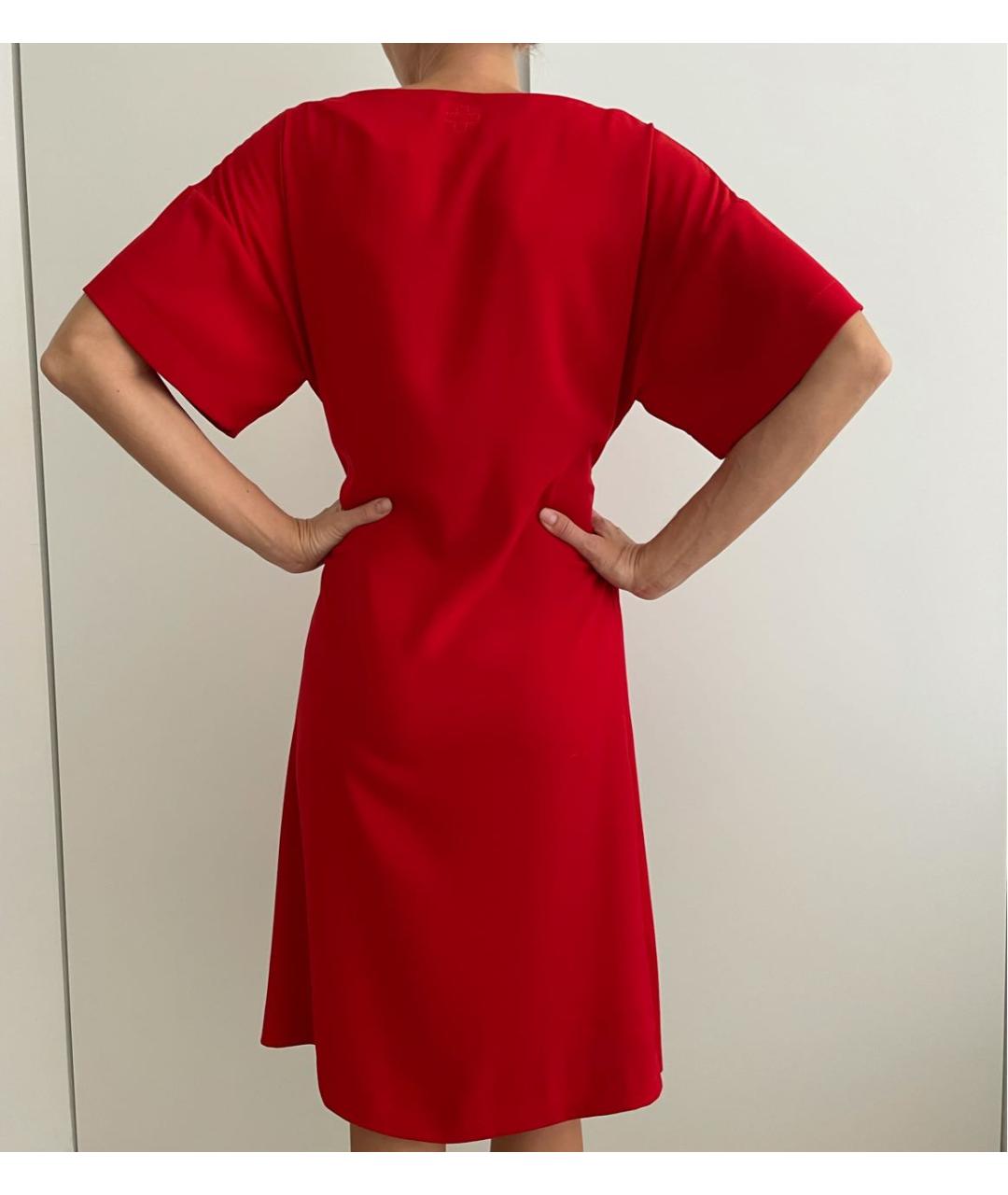 A.F.VANDEVORST Красное полиэстеровое коктейльное платье, фото 7