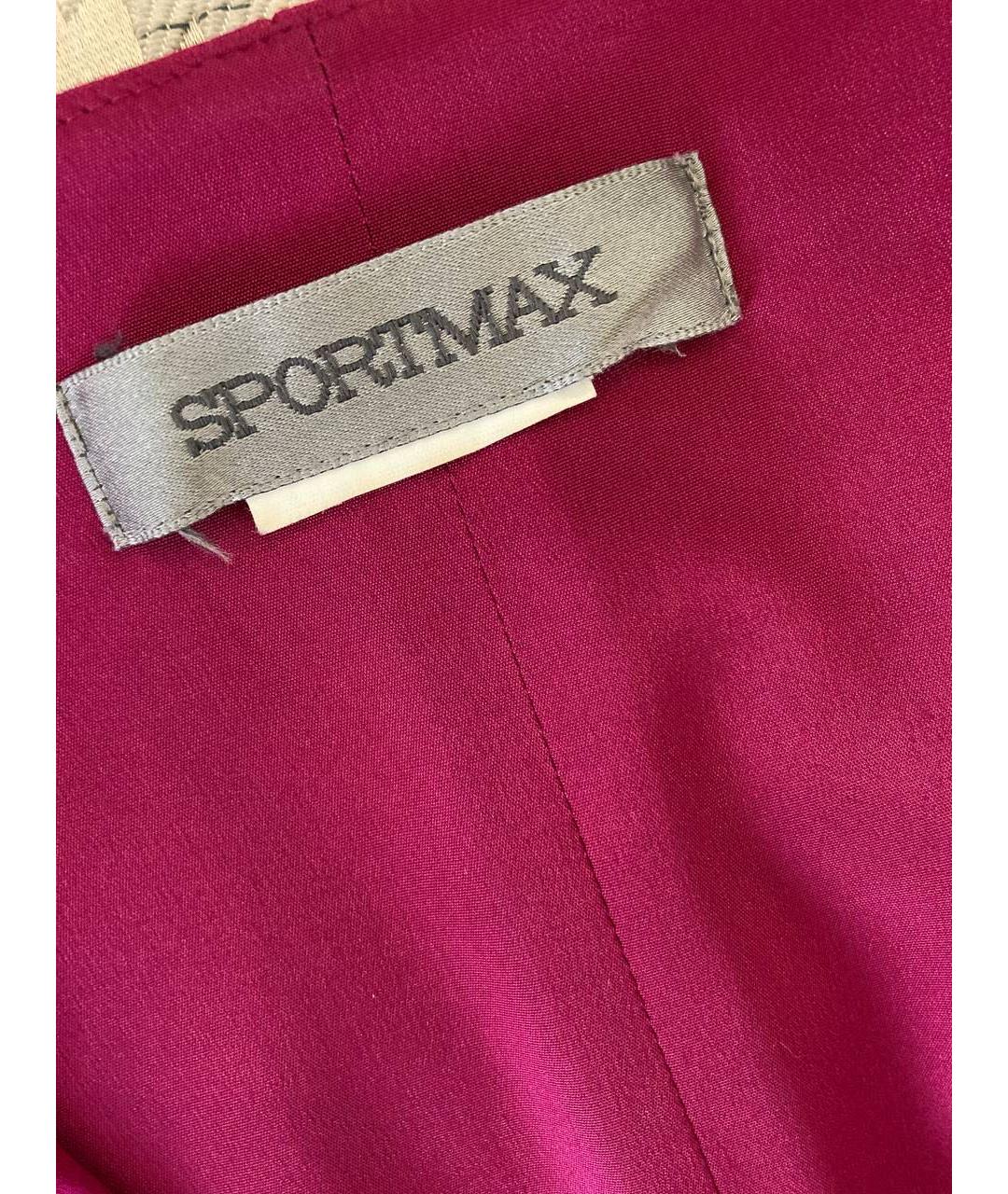 SPORTMAX Фуксия шерстяное повседневное платье, фото 4