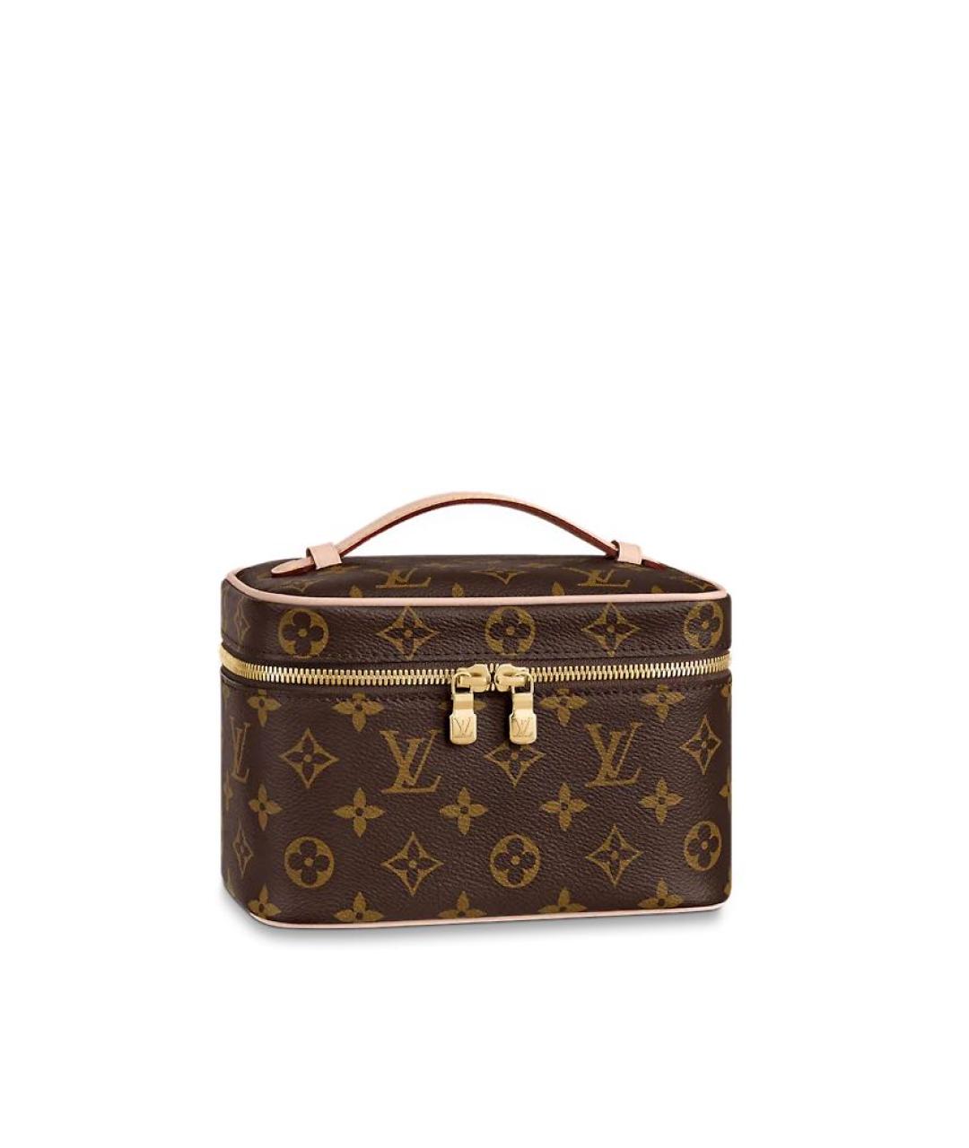 LOUIS VUITTON Коричневая кожаная косметичка для женщин – купить