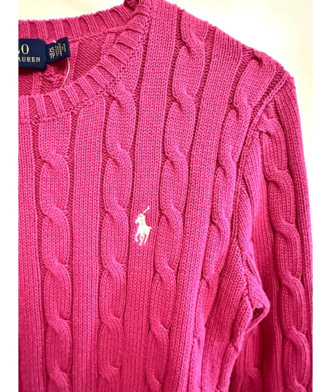 POLO RALPH LAUREN Розовый хлопковый джемпер / свитер, фото 4