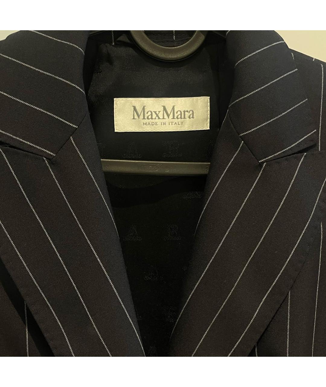 'S MAX MARA Темно-синий шерстяной костюм с брюками, фото 3