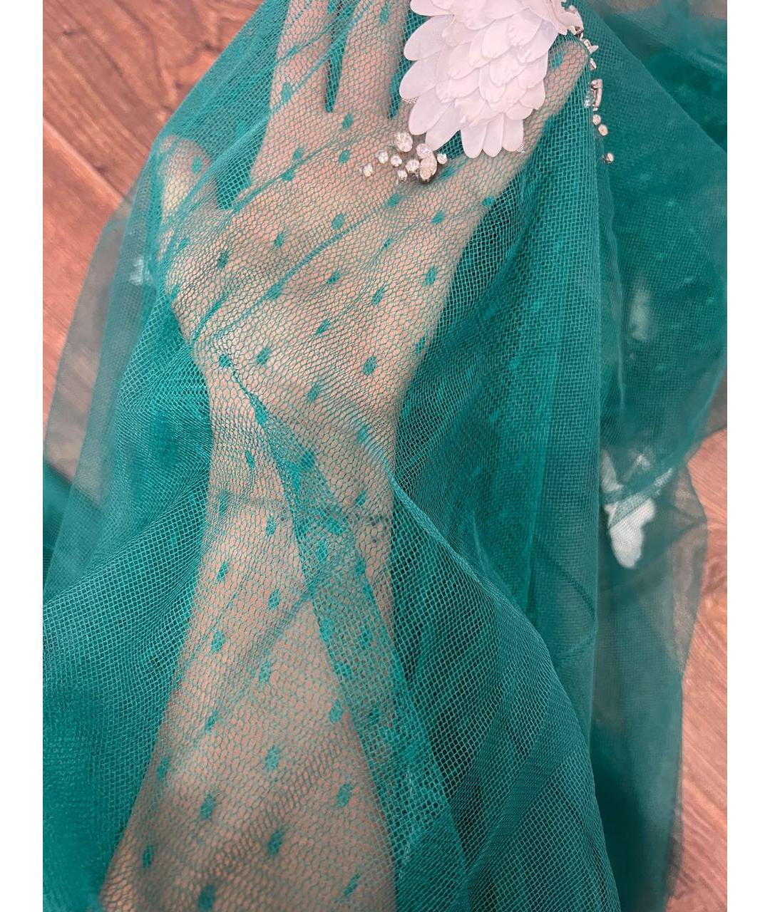 VALENTINO Зеленая полиэстеровая юбка макси, фото 8
