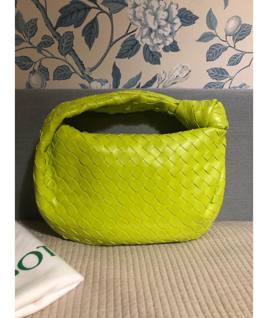 BOTTEGA VENETA Зеленая кожаная сумка с короткими ручками, фото 2