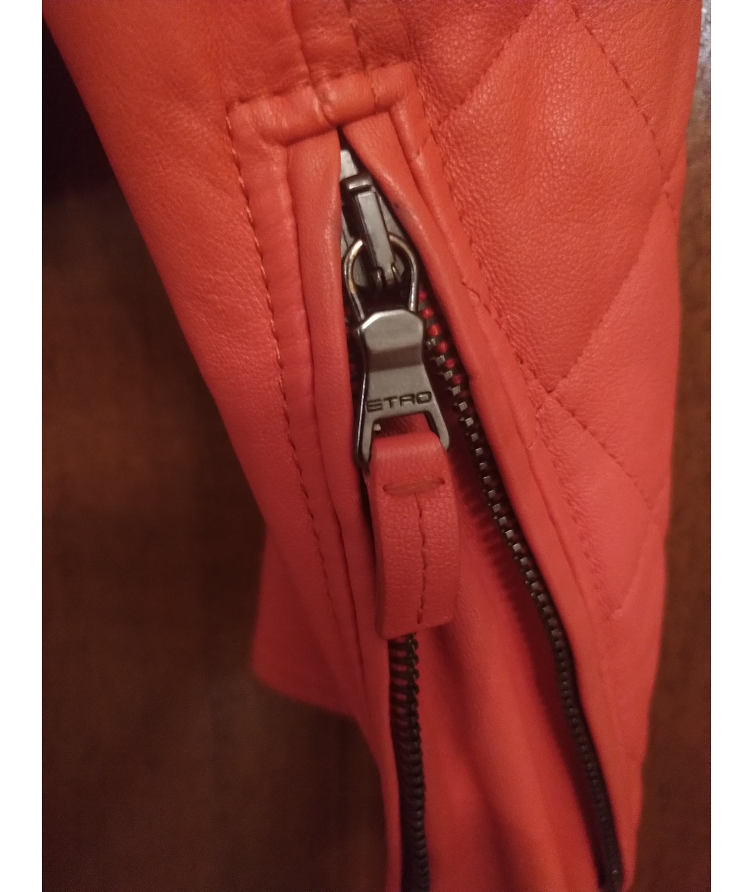 ETRO Коралловая кожаная куртка, фото 3