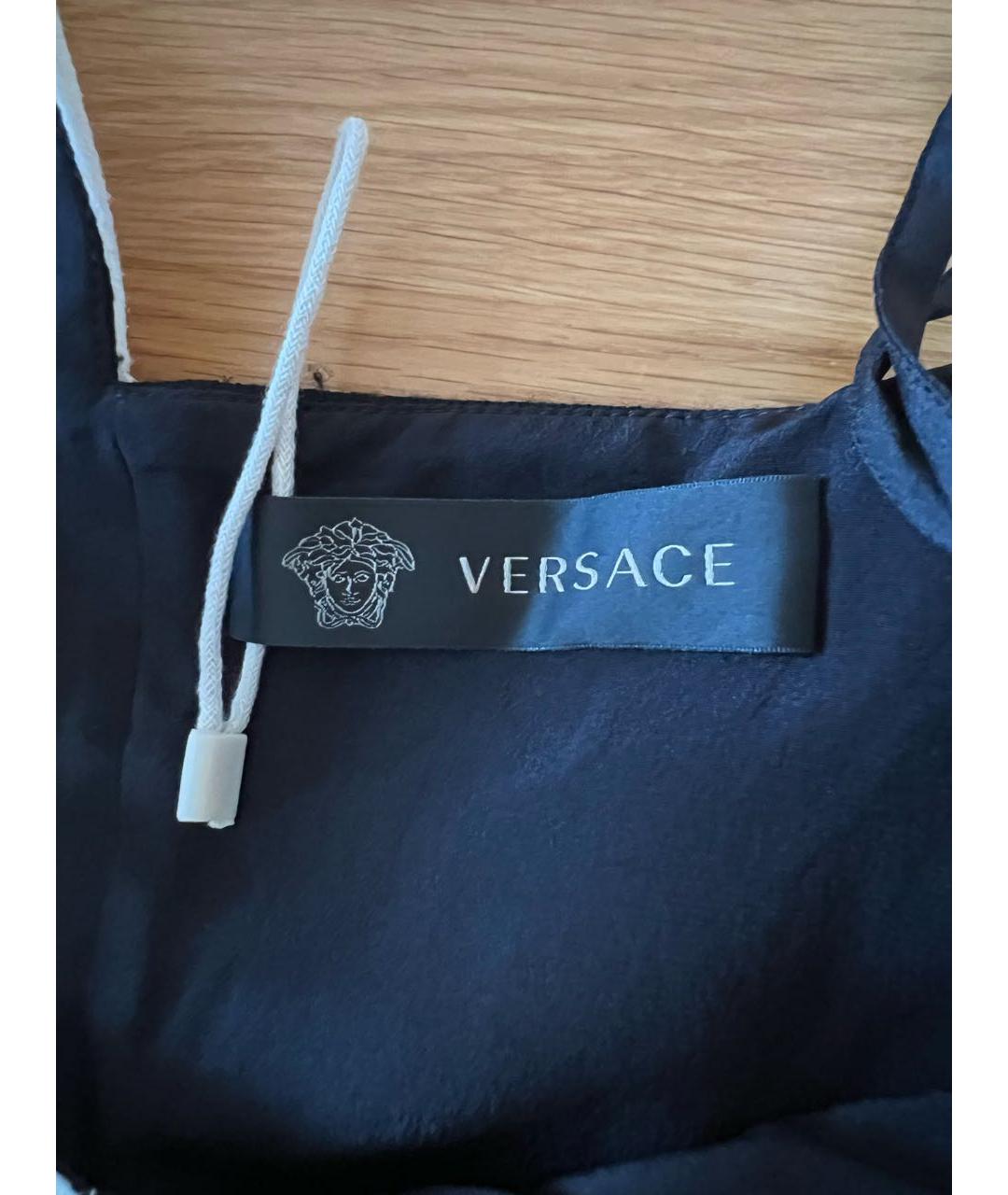 VERSACE Черное шерстяное коктейльное платье, фото 3