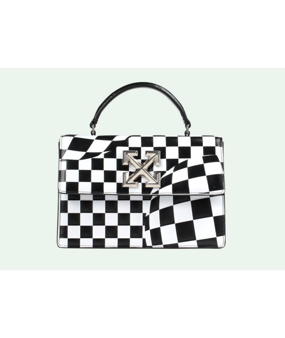 OFF-WHITE Белая кожаная сумка с короткими ручками, фото 4