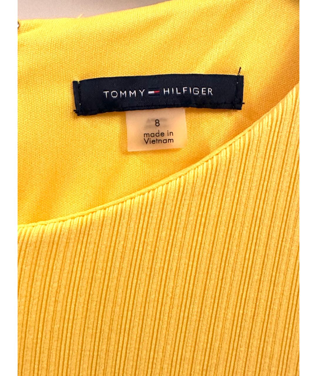 TOMMY HILFIGER Желтое синтетическое повседневное платье, фото 7