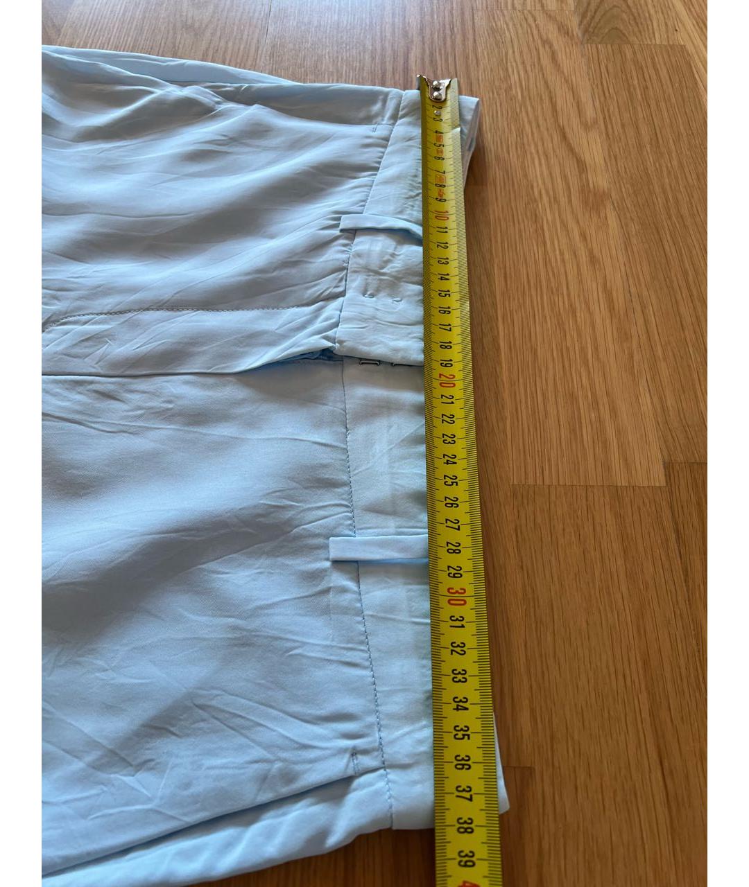 SPORTMAX Голубые вискозные брюки широкие, фото 7