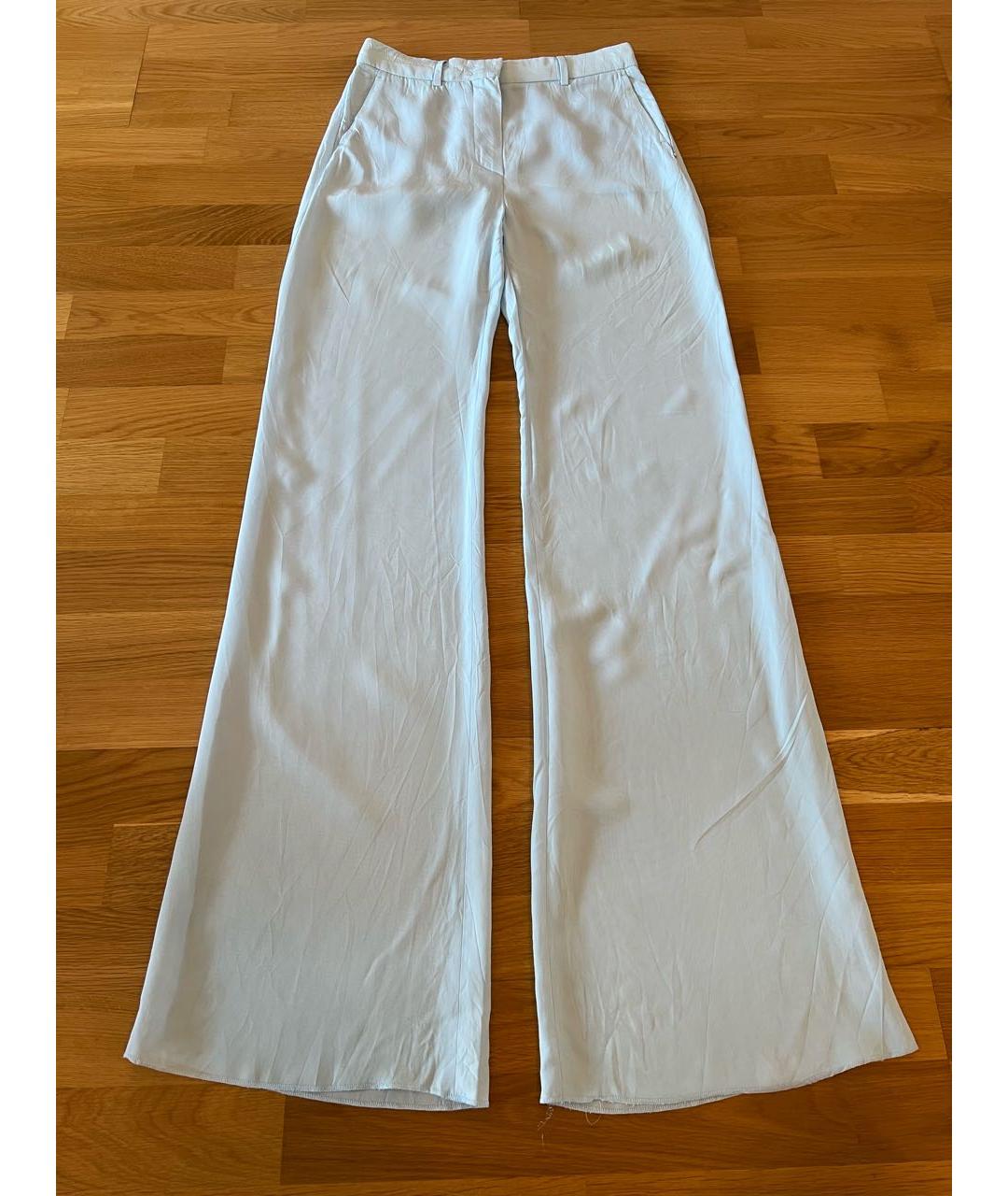 SPORTMAX Голубые вискозные брюки широкие, фото 9