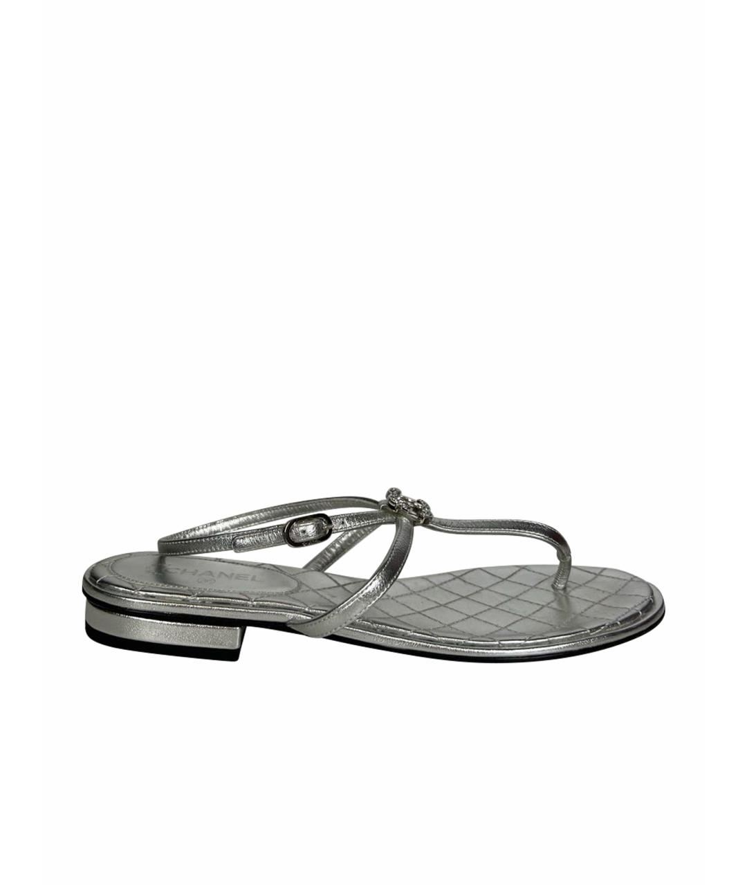 CHANEL PRE-OWNED Серебряные сандалии, фото 1