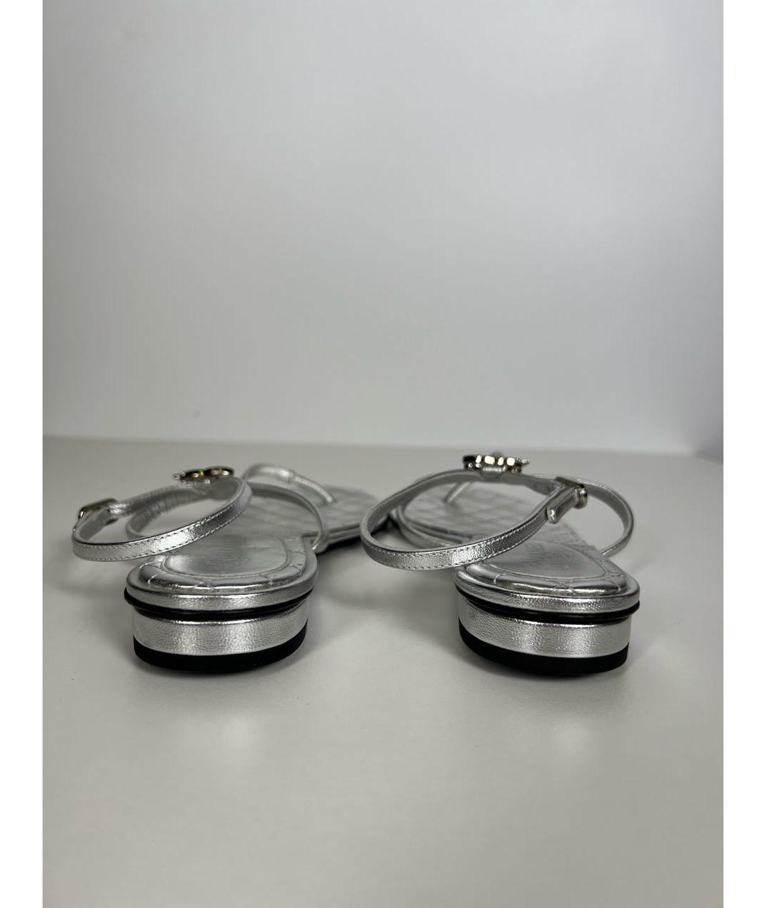 CHANEL PRE-OWNED Серебряные сандалии, фото 3