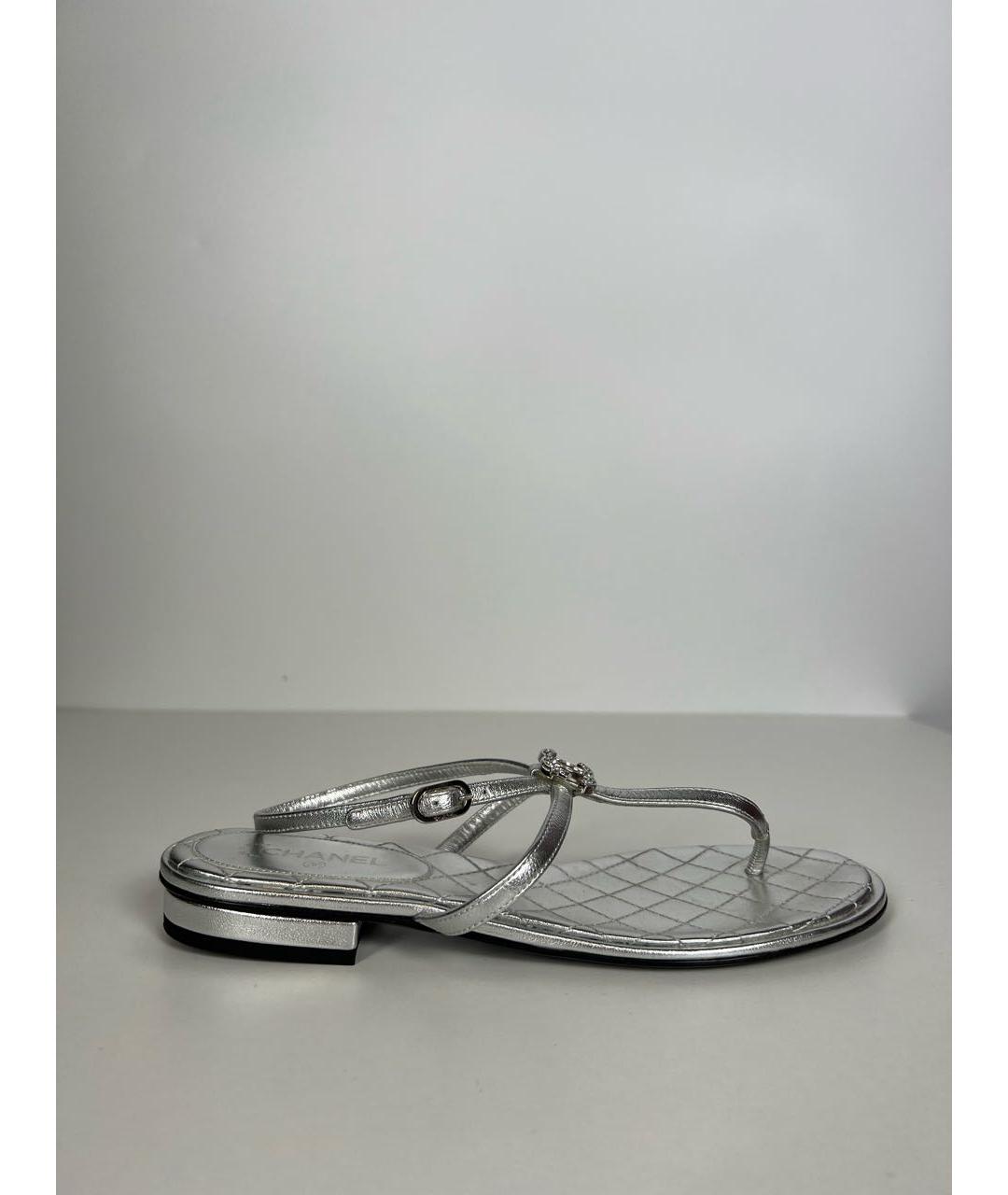CHANEL PRE-OWNED Серебряные сандалии, фото 6
