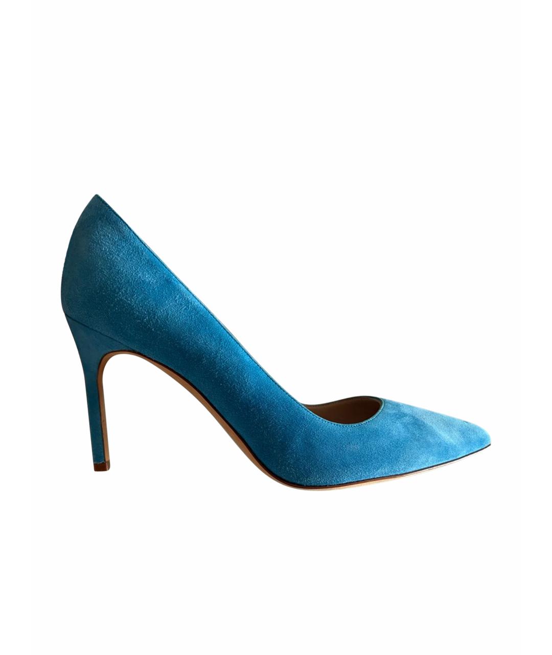MANOLO BLAHNIK Голубые замшевые туфли, фото 1