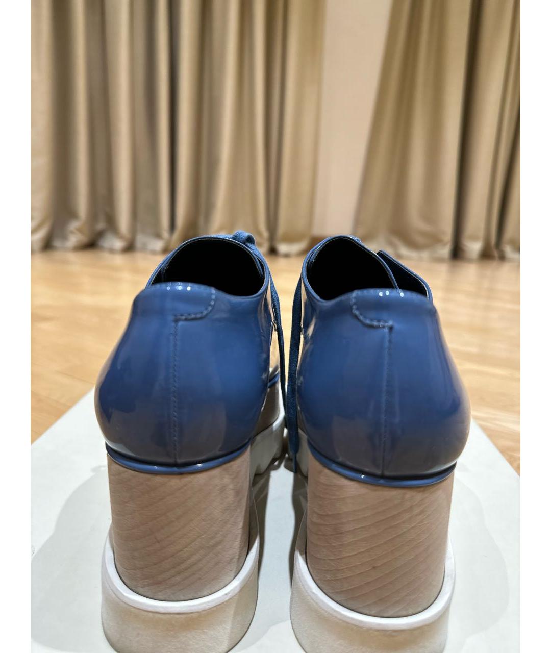 STELLA MCCARTNEY Голубые ботинки из лакированной кожи, фото 4