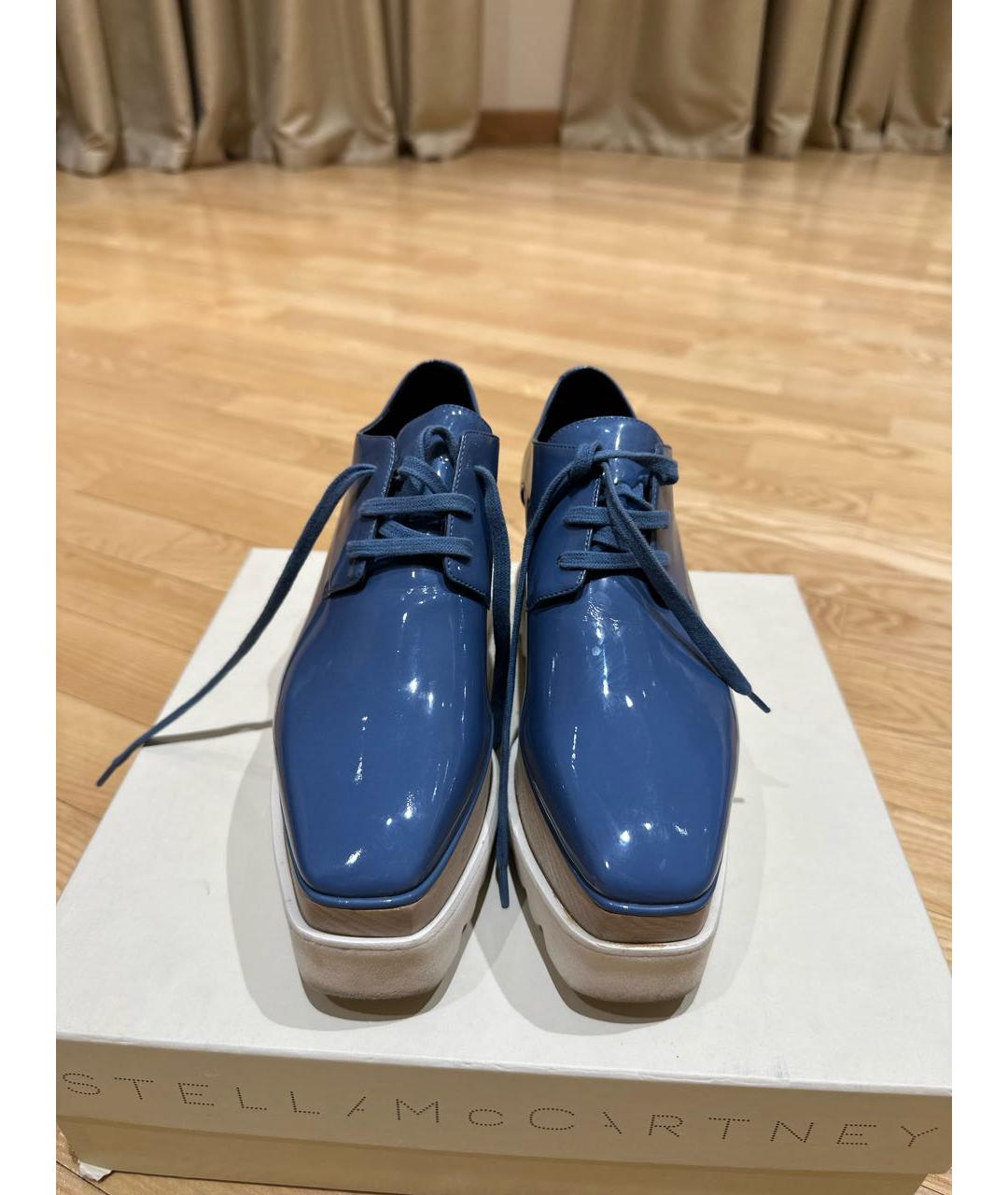 STELLA MCCARTNEY Голубые ботинки из лакированной кожи, фото 2