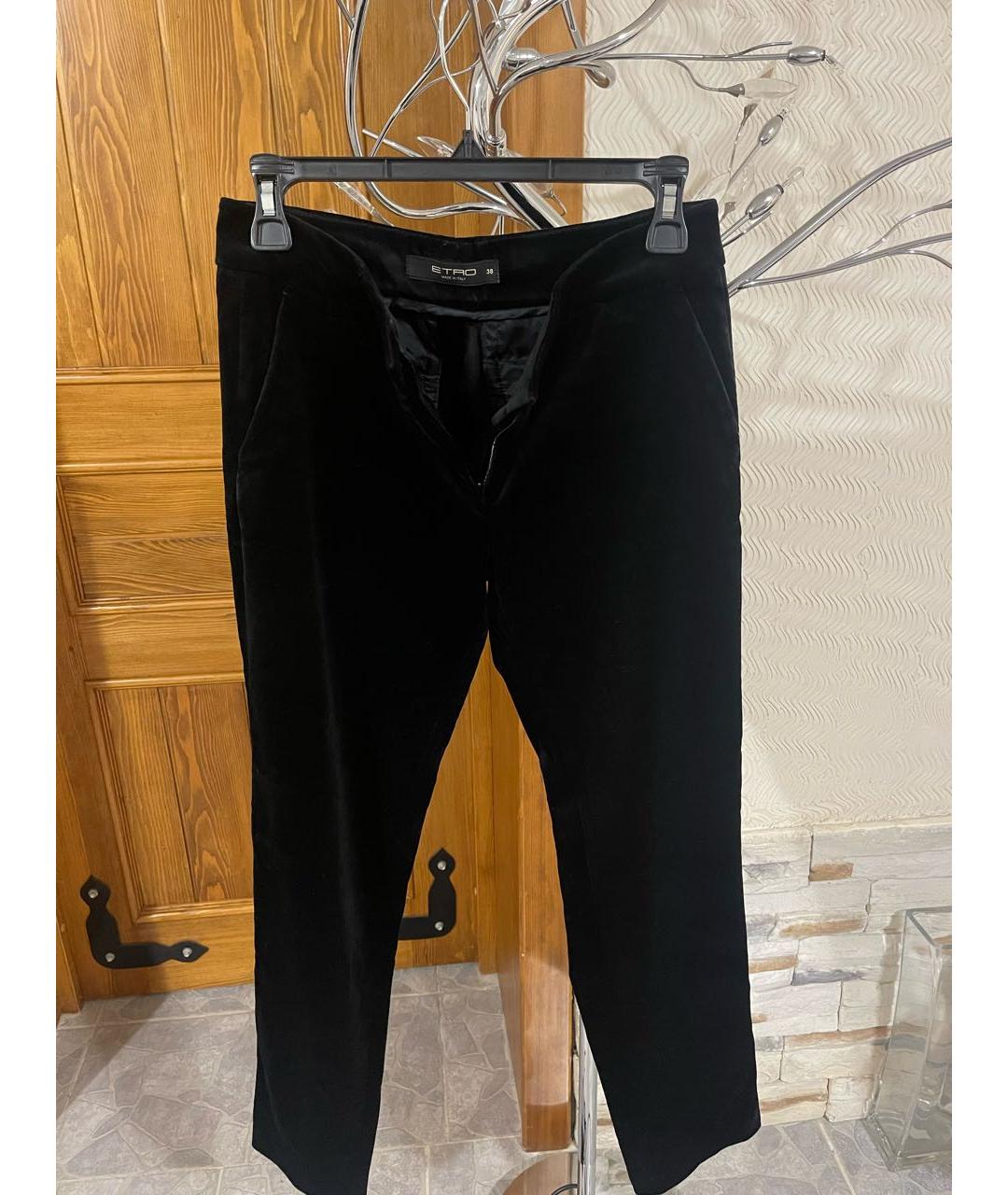 ETRO Черные велюровые брюки узкие, фото 5