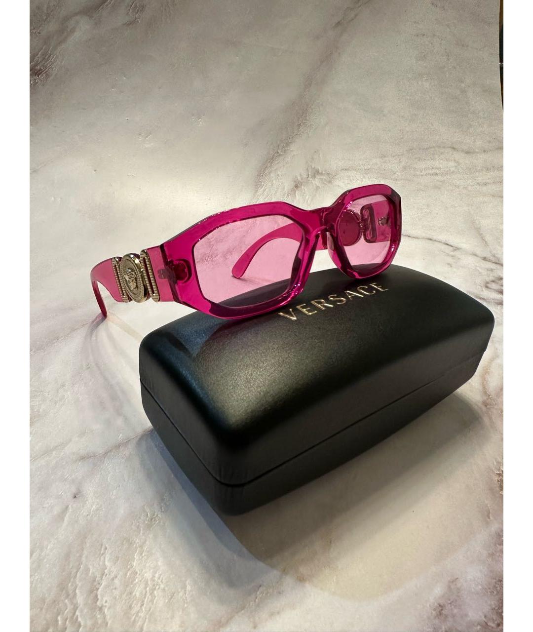 VERSACE Розовые пластиковые солнцезащитные очки, фото 7