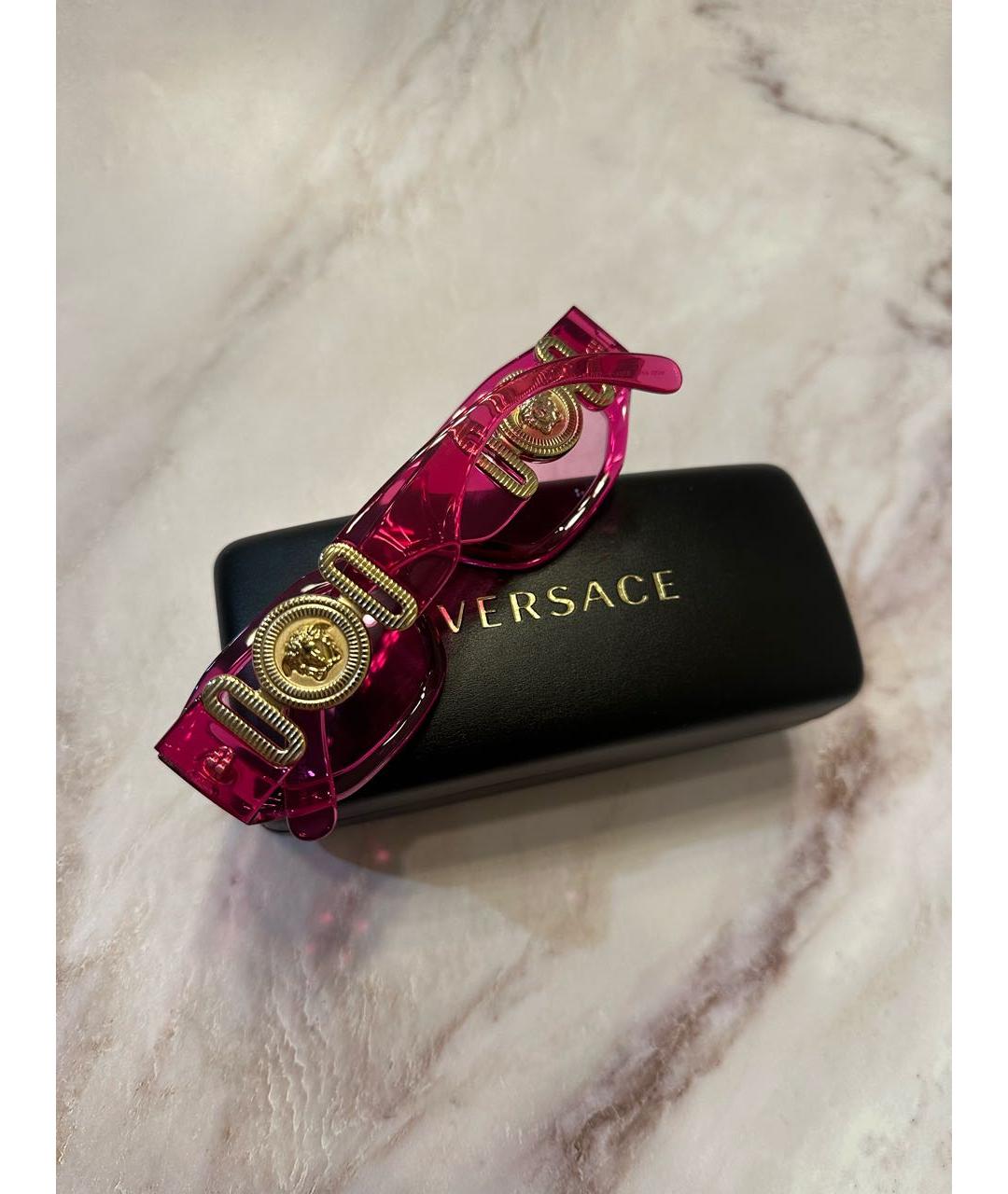 VERSACE Розовые пластиковые солнцезащитные очки, фото 6