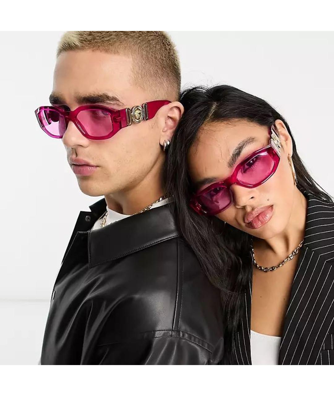 VERSACE Розовые пластиковые солнцезащитные очки, фото 2