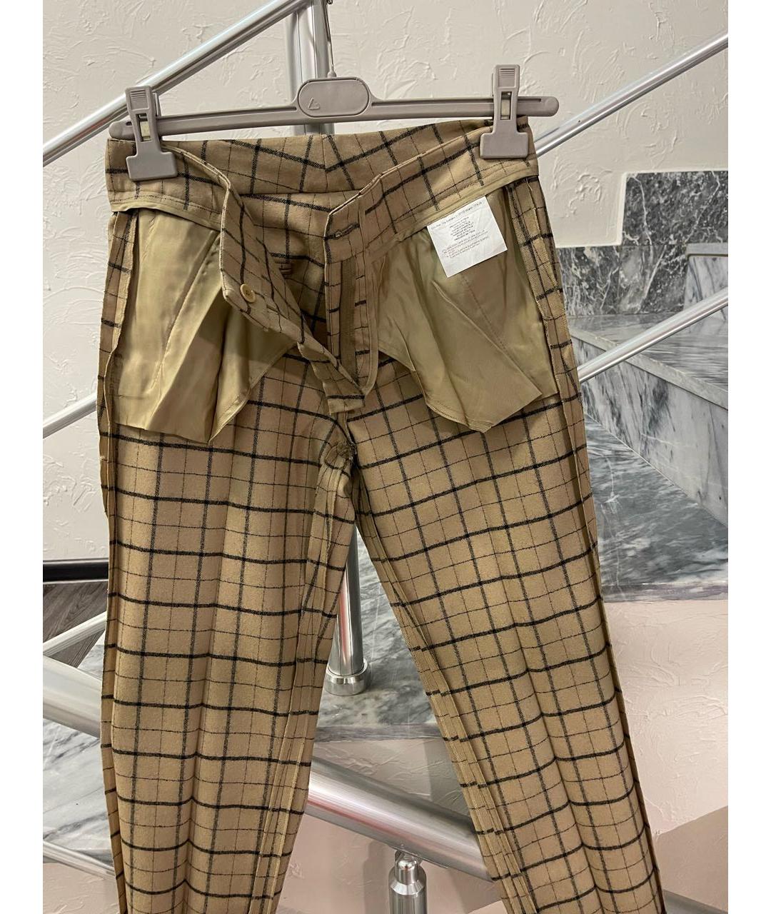 ETRO Бежевые шерстяные брюки узкие, фото 3