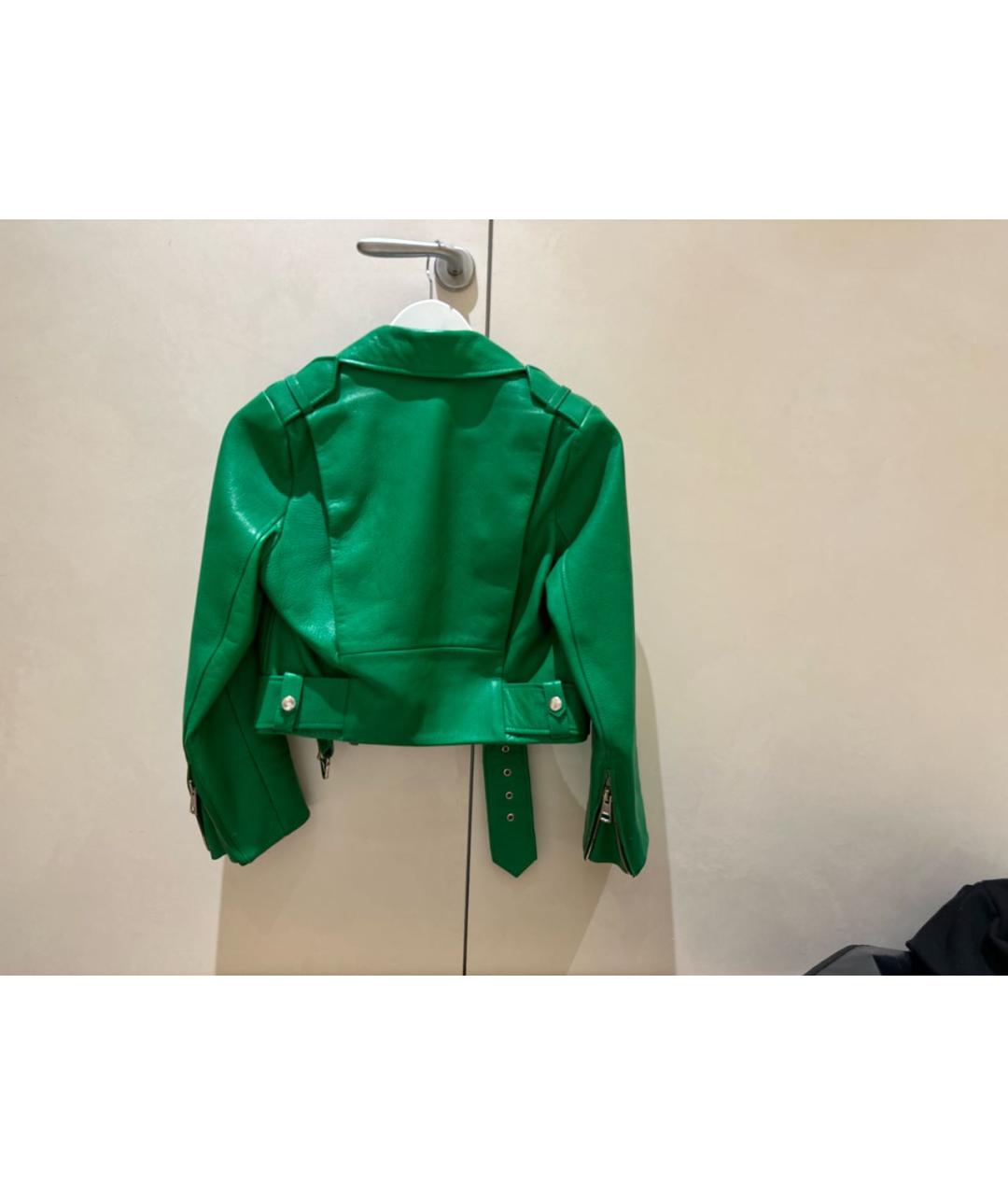 ACNE STUDIOS Зеленая кожаная куртка, фото 2