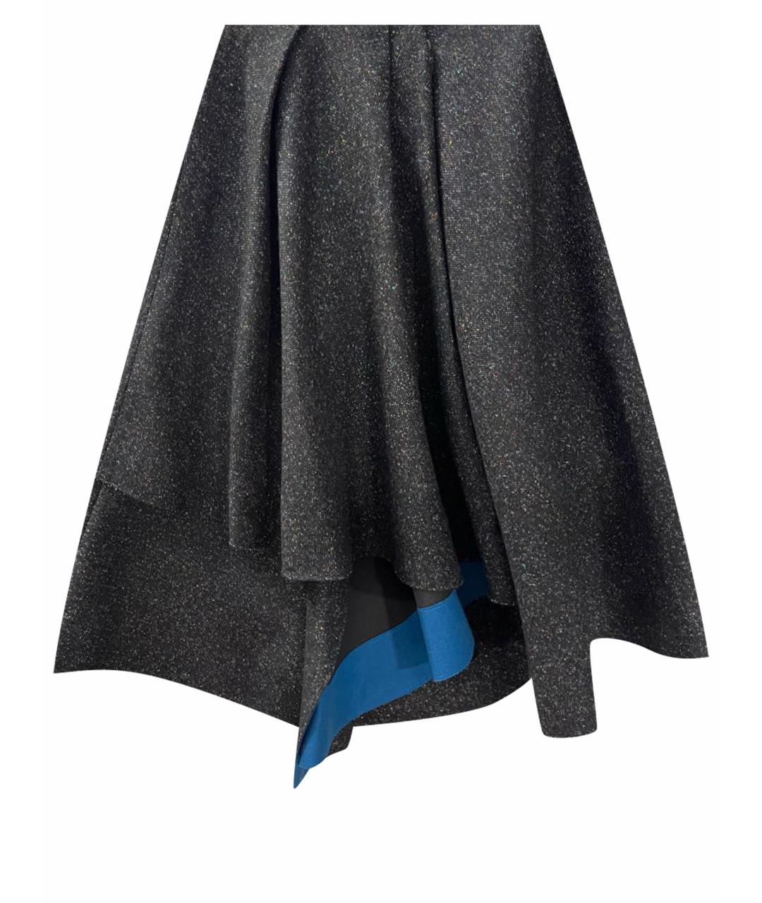 SAINT LAURENT Темно-синяя юбка миди, фото 1
