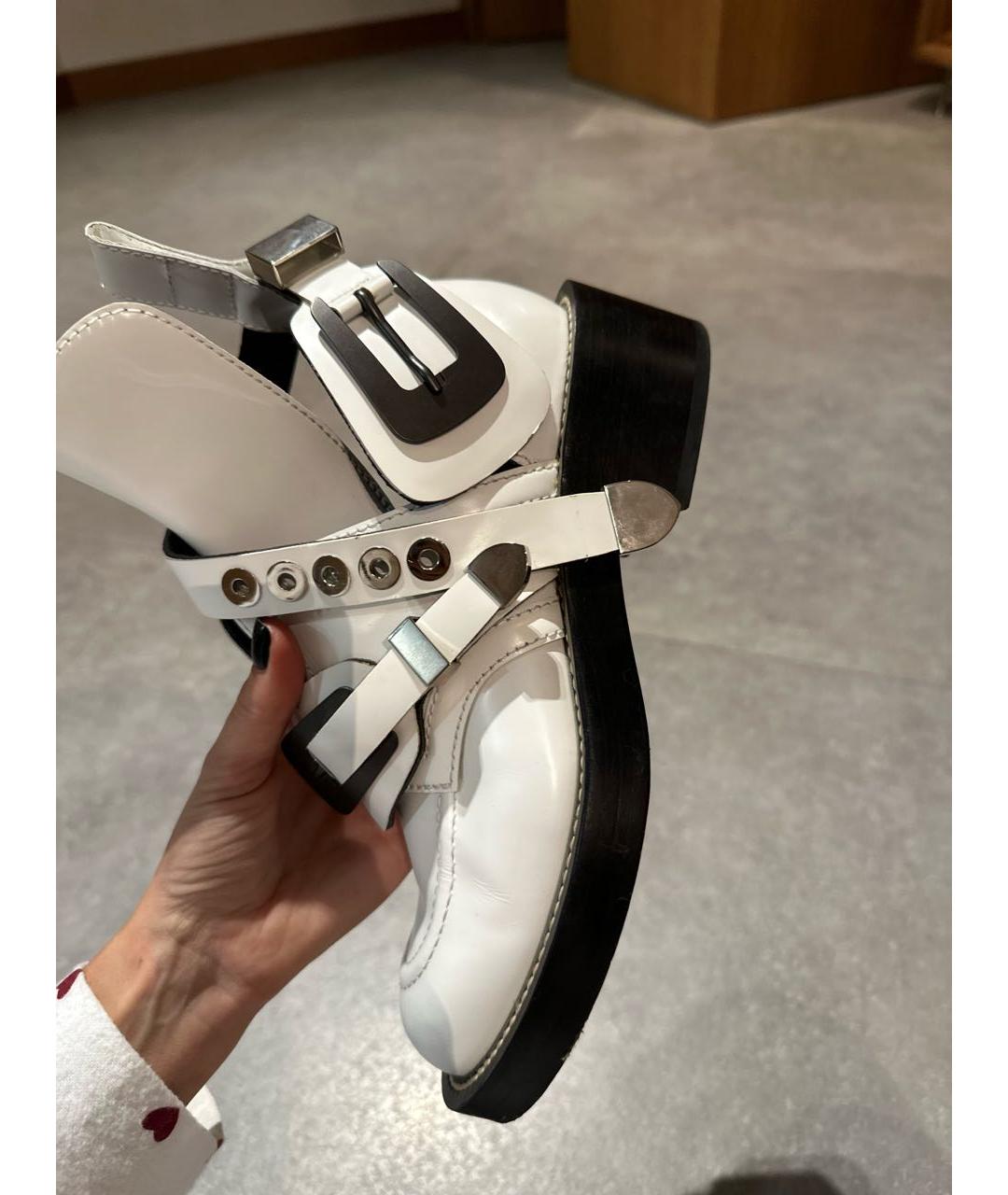BALENCIAGA Белые кожаные ботинки, фото 7