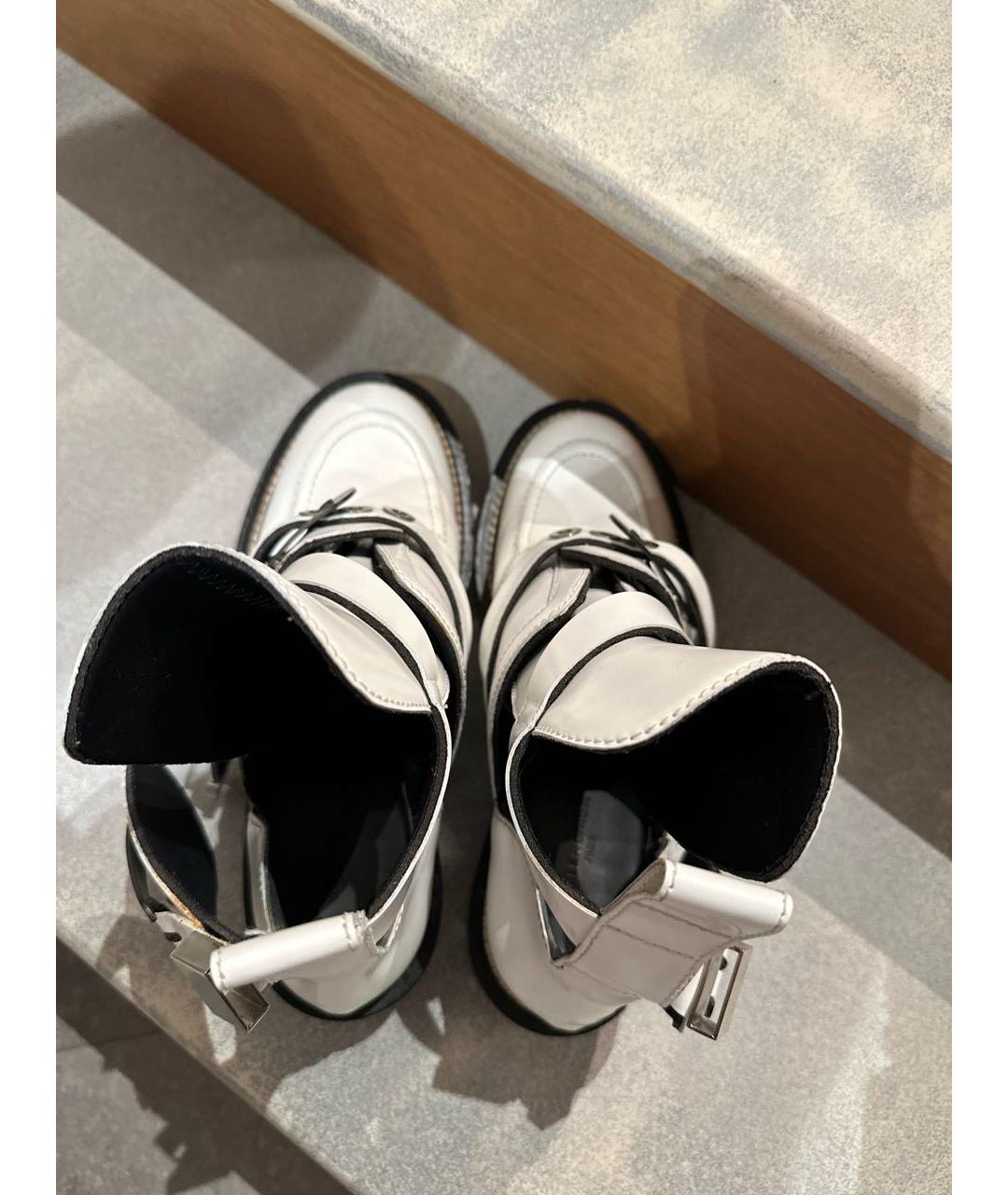 BALENCIAGA Белые кожаные ботинки, фото 3