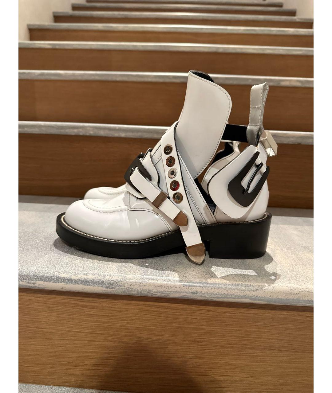 BALENCIAGA Белые кожаные ботинки, фото 8