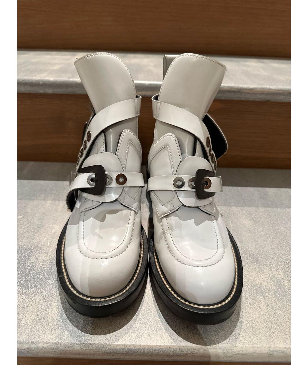 BALENCIAGA Белые кожаные ботинки, фото 2