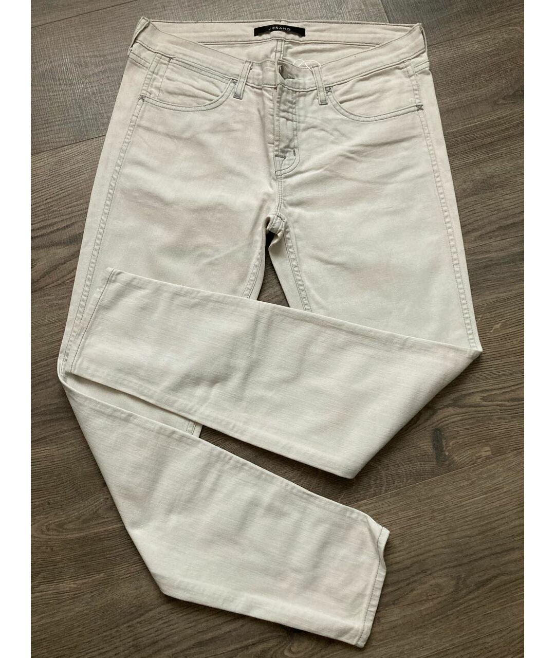 JBRAND Белые хлопко-полиэстеровые джинсы слим, фото 2