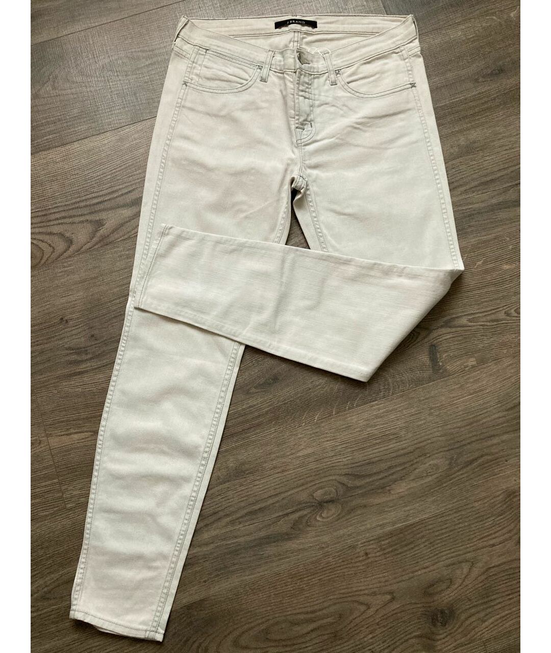 JBRAND Белые хлопко-полиэстеровые джинсы слим, фото 9