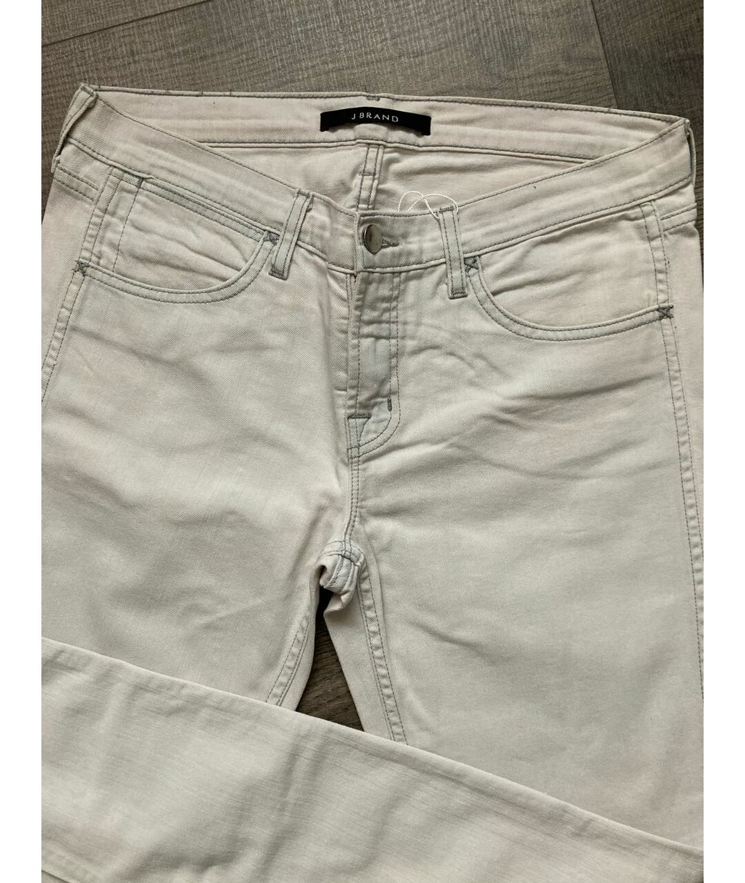 JBRAND Белые хлопко-полиэстеровые джинсы слим, фото 3