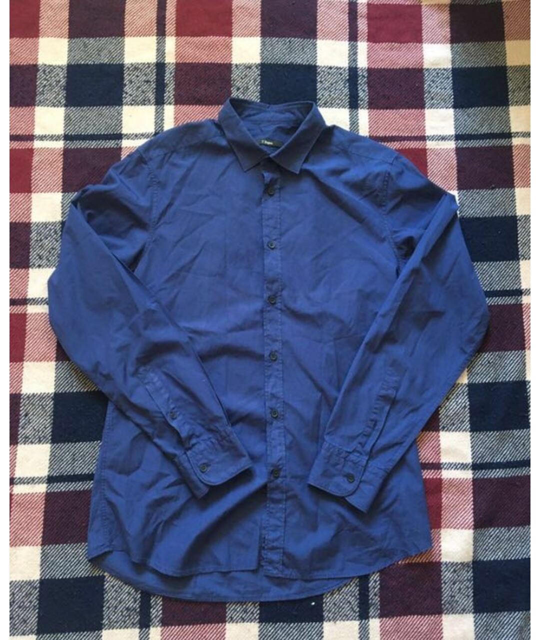 ERMENEGILDO ZEGNA Синяя хлопковая классическая рубашка, фото 4