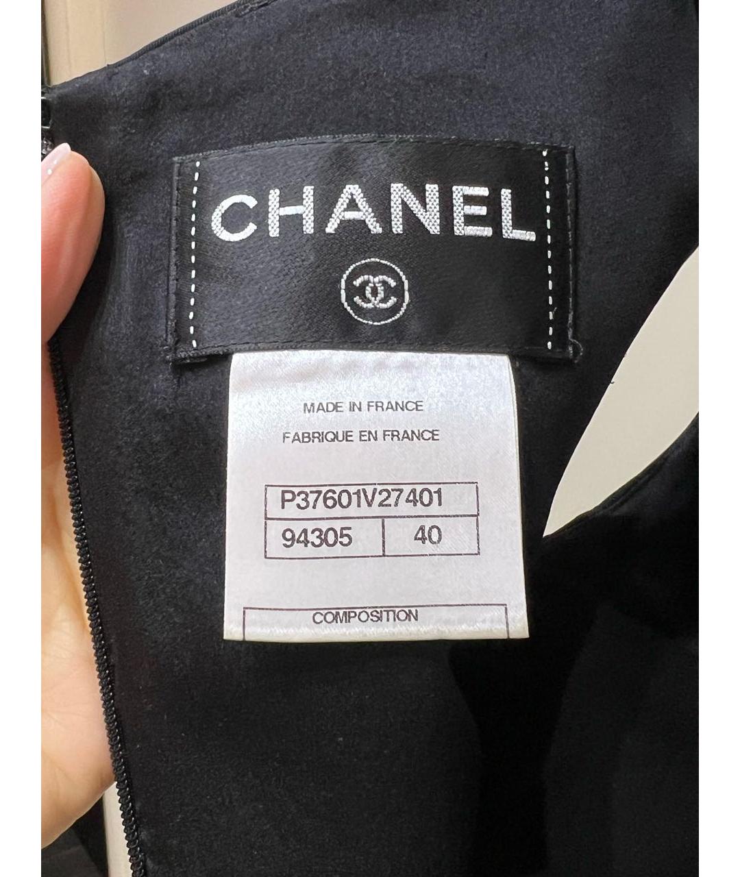 CHANEL Черное хлопковое повседневное платье, фото 5