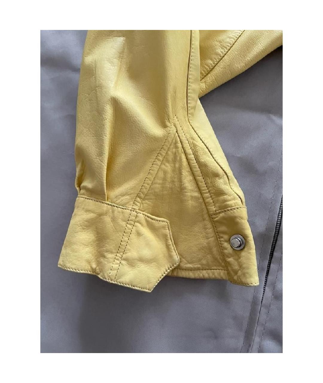GIORGIO ARMANI Желтая кожаная куртка, фото 7