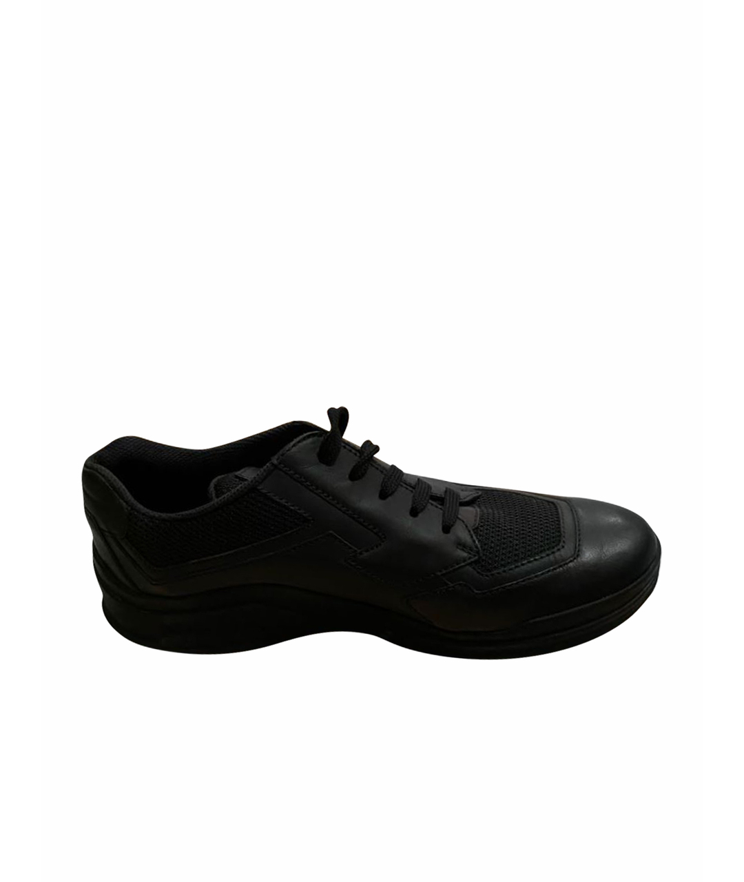 PRADA Черные кожаные кроссовки, фото 1