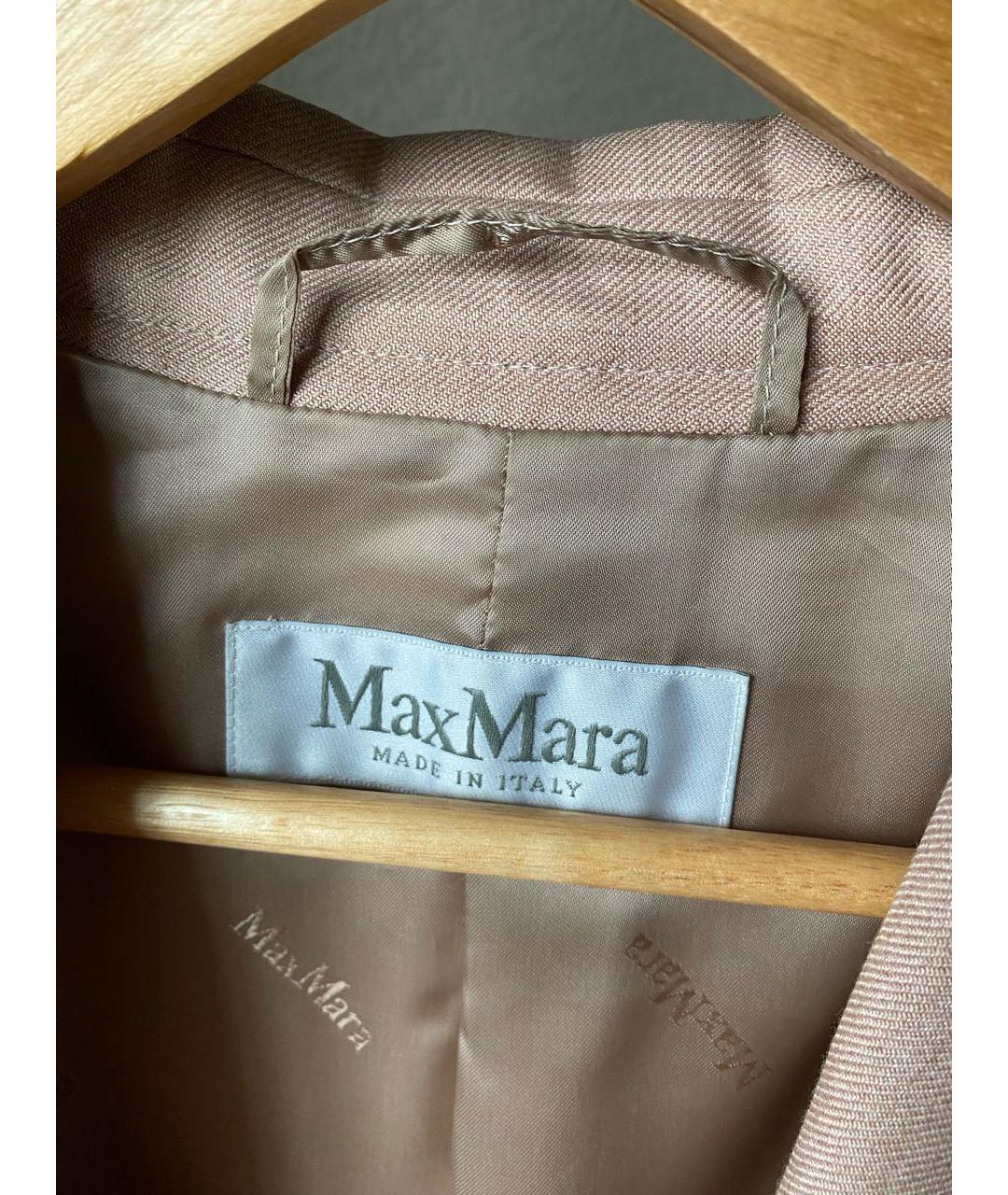 MAX MARA Бежевый шерстяной жакет/пиджак, фото 3