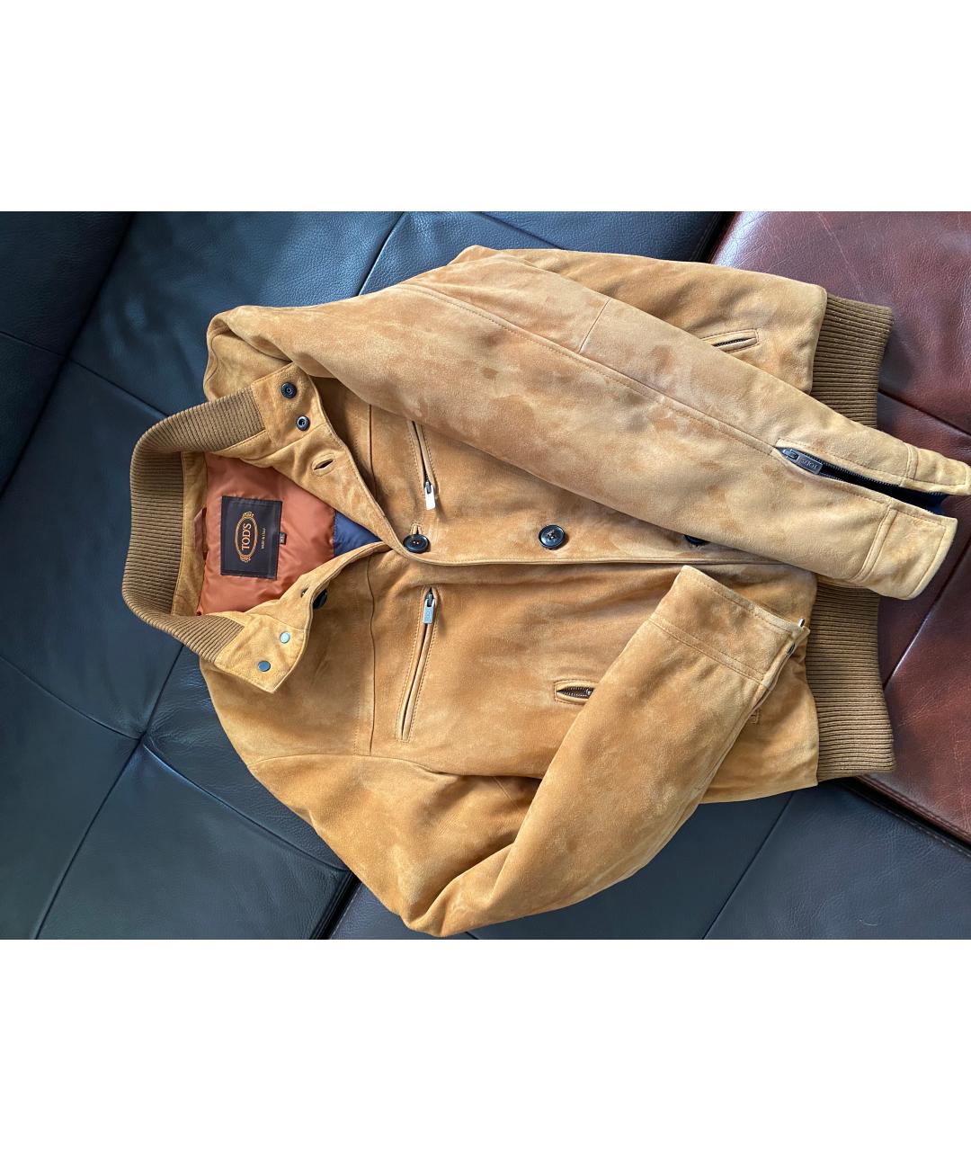 TOD'S Оранжевая замшевая куртка, фото 3