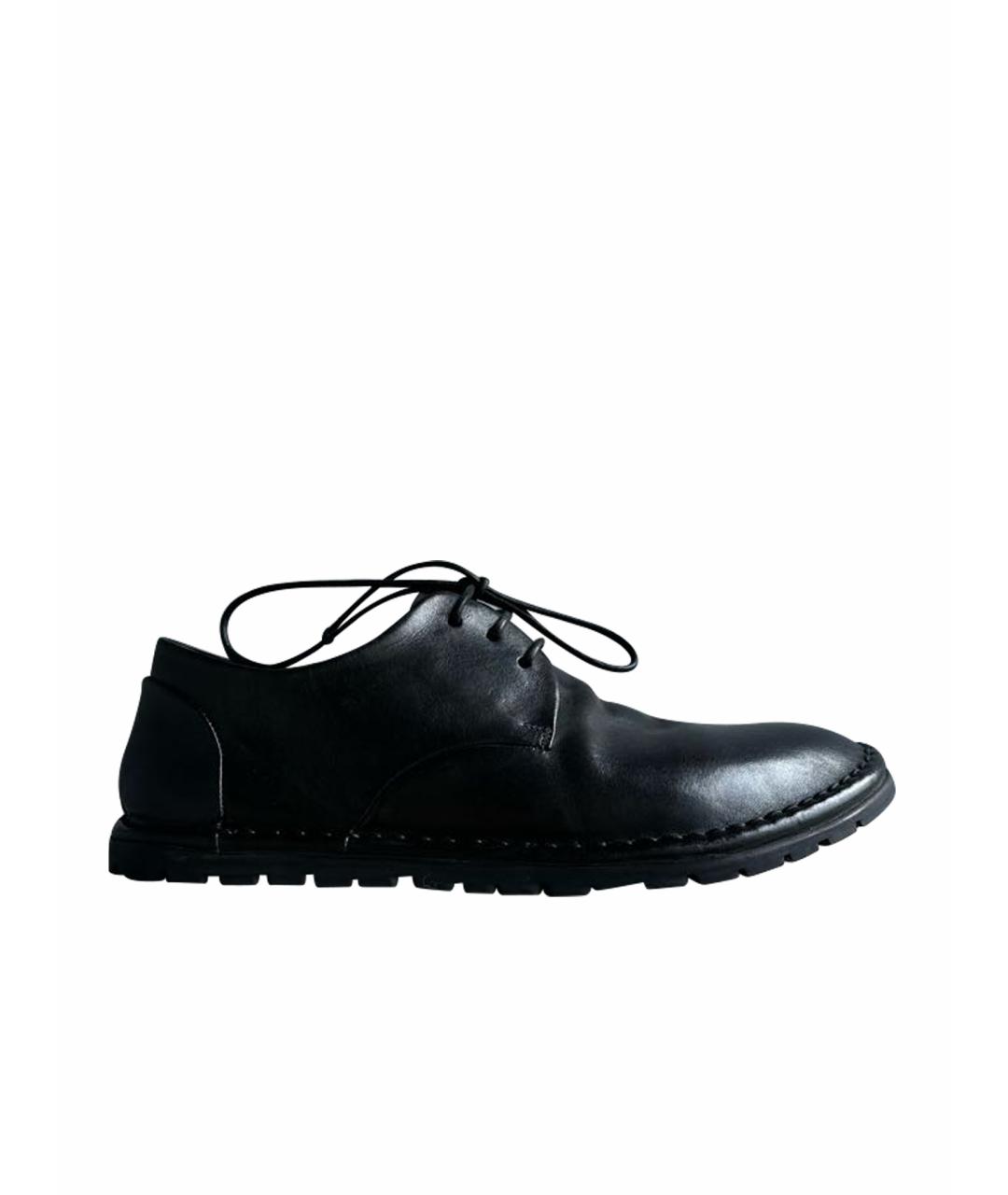 MARSELL Черные кожаные низкие ботинки, фото 1