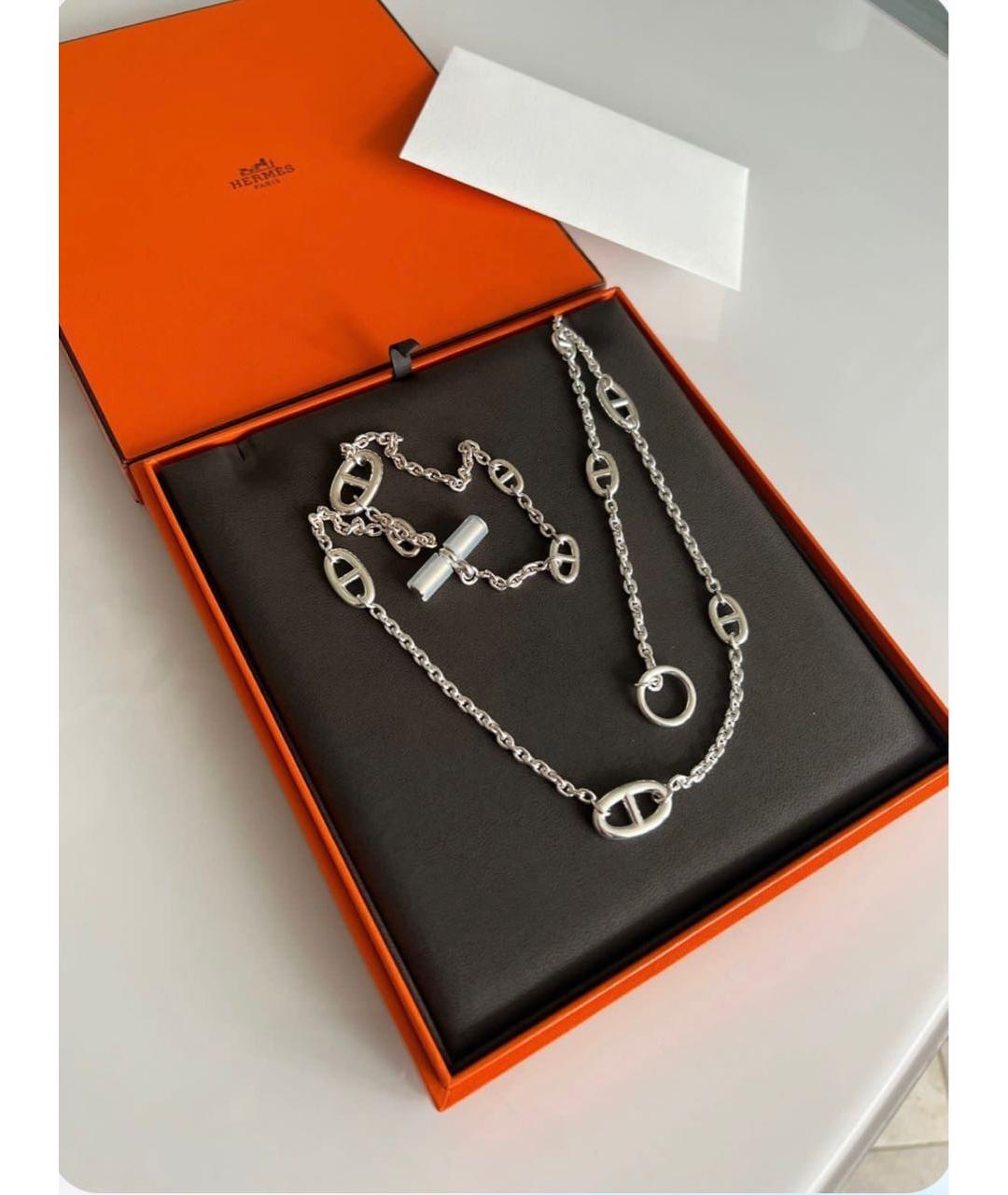 HERMES Серебряное серебряное колье, фото 3